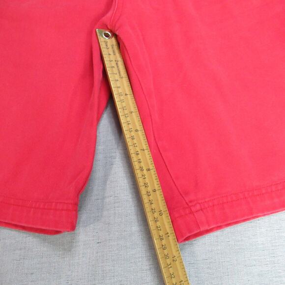 Vintage Trust Jean Shorts Size 33 Red Baggy Punk Skater Y2K 90s Heavyweight - Picture 8 of 13